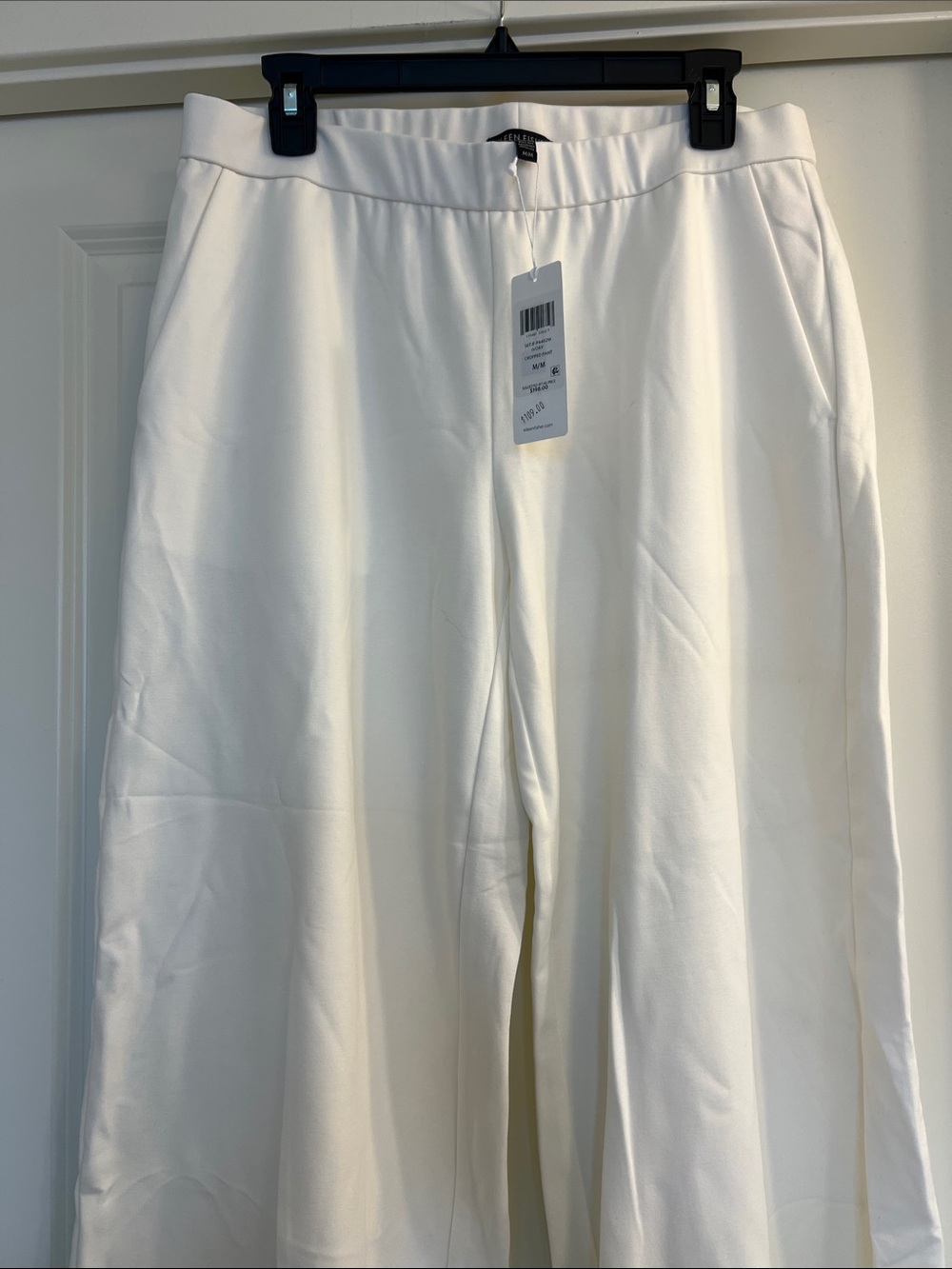 Eileen Fisher Cream Wide-Leg Pull-On Pants